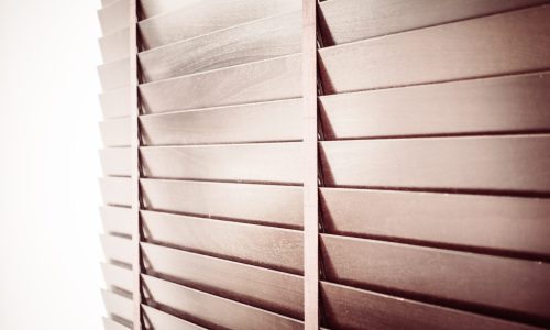 Wooden blinds and window decoration interior of room - Vintage Filter